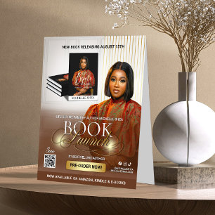 Stylish Brown & Gold Author Book Launch Release