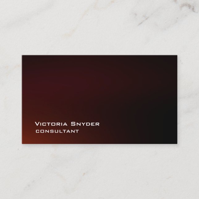 Stylish Brown Red Professional Business Card (Front)