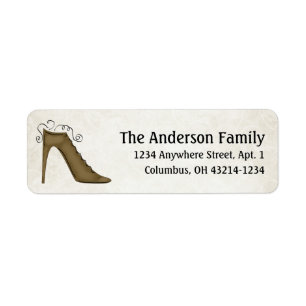 Stylish Brown Shoe/Boot Return Address Labels
