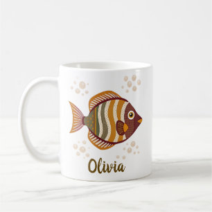 Stylish Brown Tropical Fish  Coffee Mug