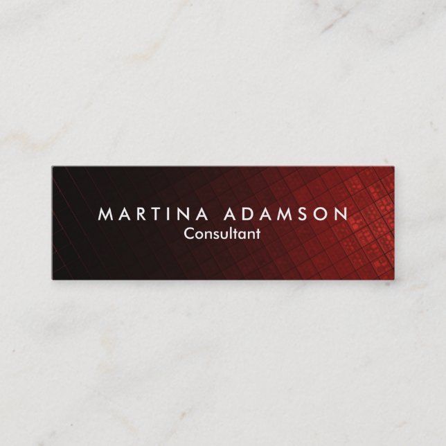 Stylish Brownish Red Design Artistic Slim Mini Business Card (Front)