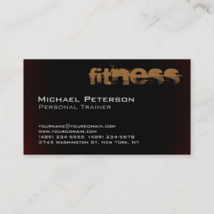 Stylish Browny Red Black Fitness Business Card