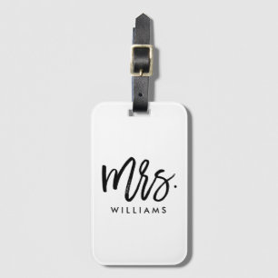 Stylish Brush Script "Mrs Last Name" Luggage Tag
