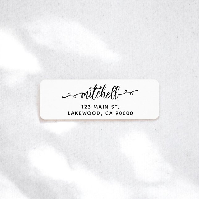 Stylish Brush Script Return Address Label (Creator Uploaded)