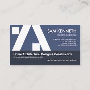 Stylish Building Roof A-Frame Construction Builder Business Card