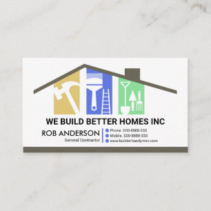 Stylish Building Rooftop Professional Contractor Business Card