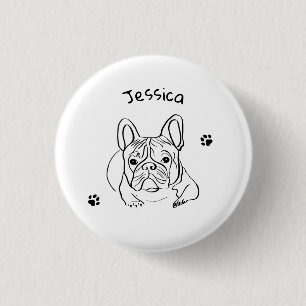 Stylish Bulldog Minimalist  3 Cm Round Badge