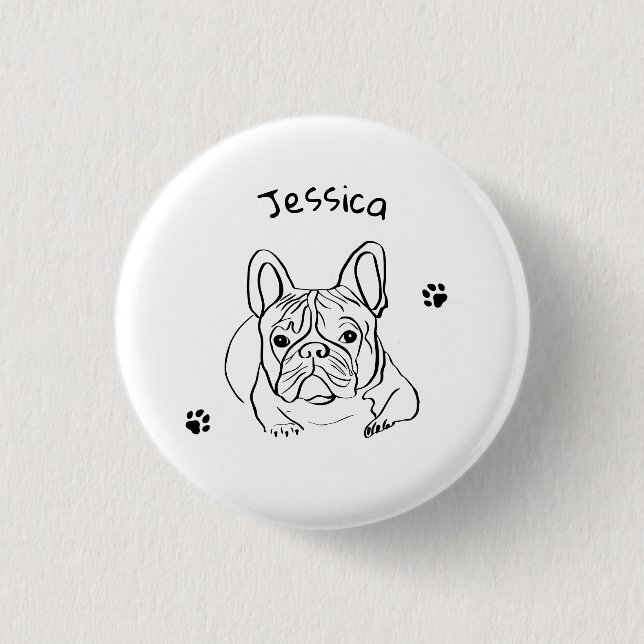 Stylish Bulldog Minimalist  3 Cm Round Badge (Front)