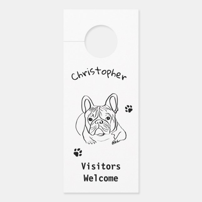 Stylish Bulldog Minimalist  Door Hanger (Front)
