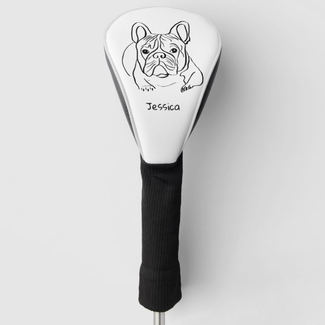 Stylish Bulldog Minimalist  Golf Head Cover (Front)