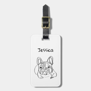 Stylish Bulldog Minimalist  Luggage Tag