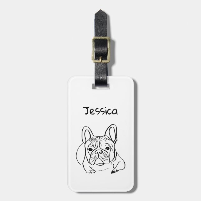 Stylish Bulldog Minimalist  Luggage Tag (Front Vertical)