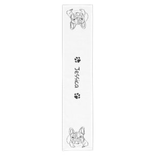 Stylish Bulldog Minimalist  Short Table Runner