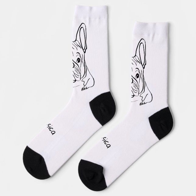 Stylish Bulldog Minimalist  Socks (Left)