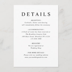 Stylish Burgundy Dusty Blue Floral Wedding Details Enclosure Card