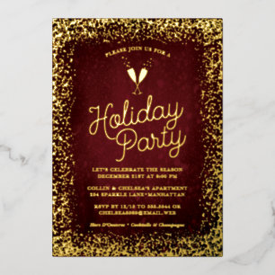Stylish Burgundy & Gold Holiday Party