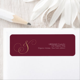 Stylish Burgundy Golden Typography Wedding