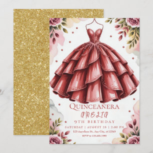 stylish burgundy party invitation