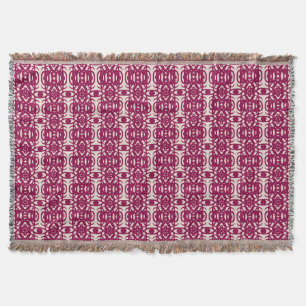 Stylish burgundy red and beige Tao Throw Blanket