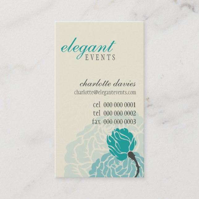 STYLISH BUSINESS CARD elegant rose jade cream (Front)