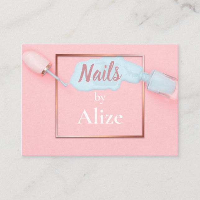 Stylish business card nail tecnician, beauty salon (Front)