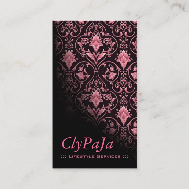 Stylish Business Card - "Roccoco" (blush rose) (Front)