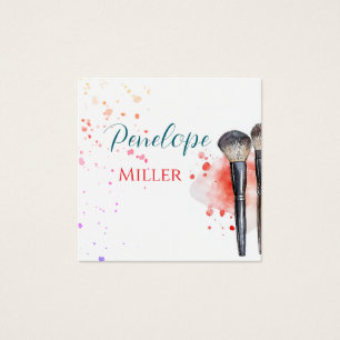 stylish business card with brushes for makeup