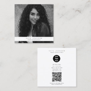 Stylish Business Logo Photographer Photo Square Business Card