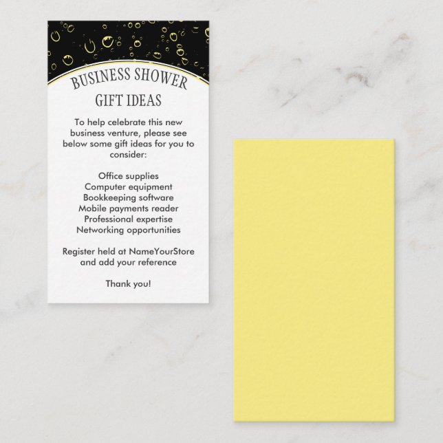 Stylish Business Shower Enclosure Card (Front/Back)