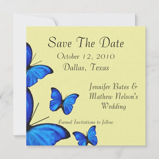 Stylish Butterflies Save the Date Annoucements (Front)