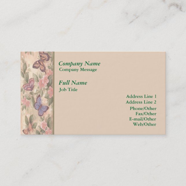 Stylish Butterfly Business Card Template (Front)