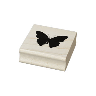 Stylish Butterfly Silhouette 2 Inch Ink Stamp