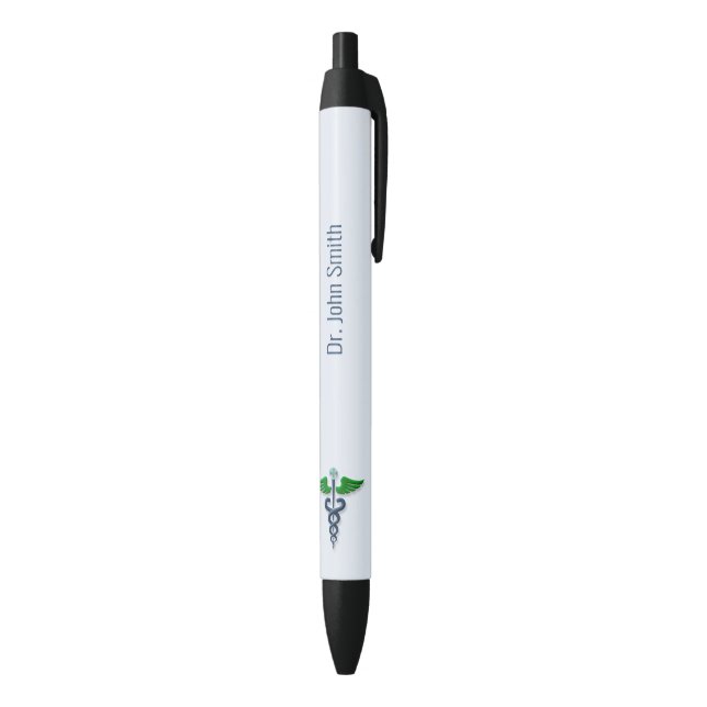 Stylish Caduceus Medical Green Wings Cross Blue Black Ink Pen (Bottom (Vertical))