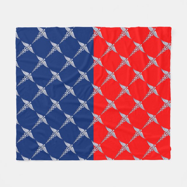 Stylish Caduceus Medical Symbol League Fleece Blanket (Front (Horizontal))