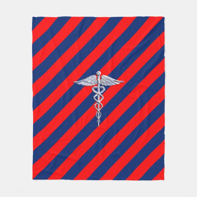 Stylish Caduceus Medical Symbol League Fleece Blanket (Front)