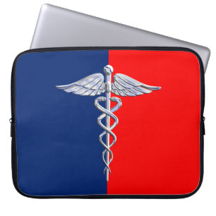 Stylish Caduceus Medical Symbol League Laptop Sleeve