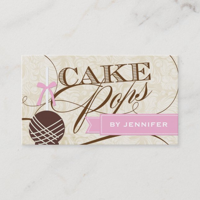 Stylish Cake Pop Business Card (Front)