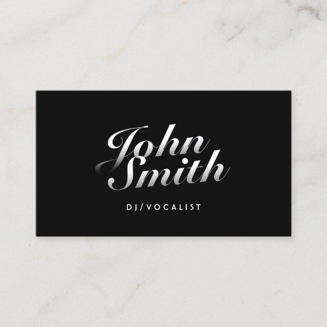 Stylish Calligraphic DJ Music Business Card (Front)