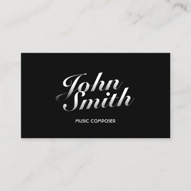 Stylish Calligraphic Music Composer Business Card (Front)