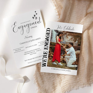 Stylish calligraphy Engagement Party Invitation