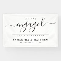 Stylish Calligraphy Engagement Party Welcome Sign