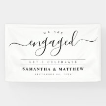 Stylish Calligraphy Engagement Party Welcome Sign