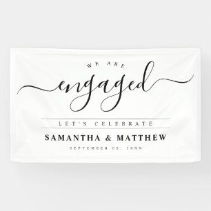 Stylish Calligraphy Engagement Party Welcome Sign