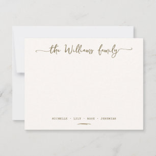 Stylish Calligraphy Family Surname Gold Script Card