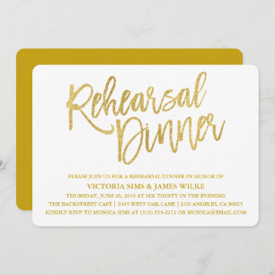 Stylish Calligraphy Rehearsal Dinner Invitation