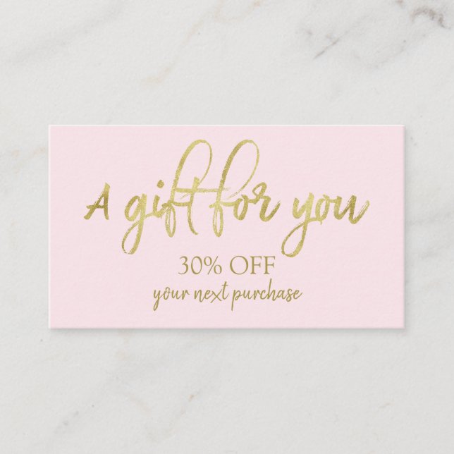 Stylish Calligraphy Salon Makeup Discount Card (Front)