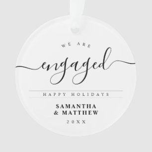 Stylish Calligraphy Script Engagement Announcement Ornament