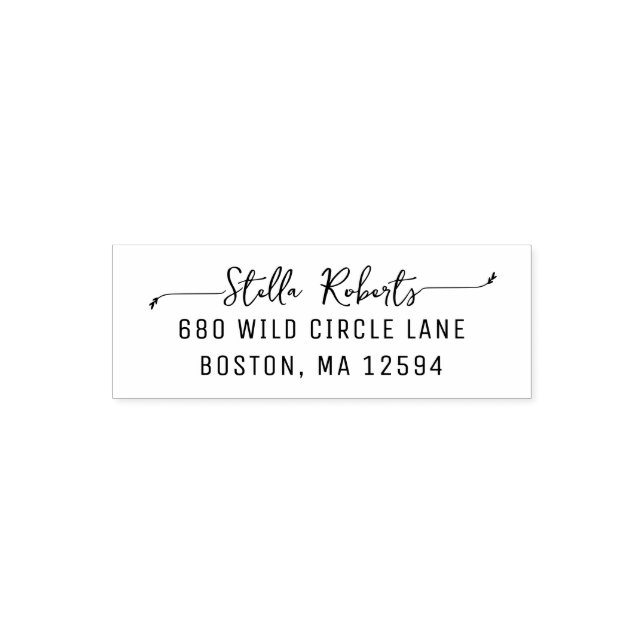 Stylish Calligraphy Script Return Address Self-inking Stamp (Design)
