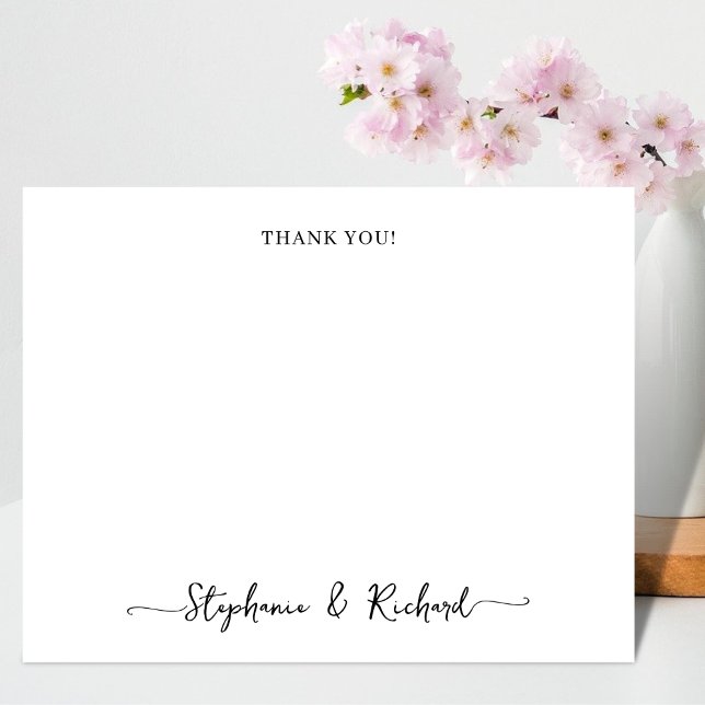 Stylish Calligraphy Script Wedding Thank You Card (Creator Uploaded)