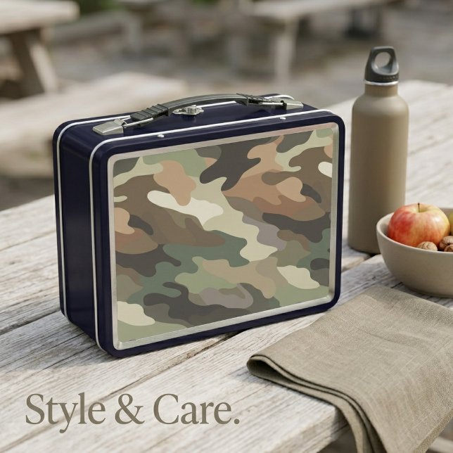 Stylish Camouflage Pattern Metal Lunch Box Case (Stylish Camouflage Pattern Metal Lunch Box Case)